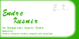 endre kusnir business card